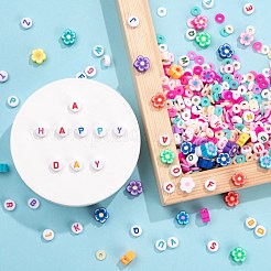 50Pcs Handmade Polymer Clay Flower Plum Blossom Beads&nbsp;DIY-FS0001-55
