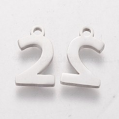 変色しにくい201ステンレススチールチャーム  NUM。2  13x8x1.1mm&nbsp;STAS-Q201-T408-2