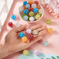 40Pcs 8 Colors Handmade Acrylic Resin Rhinestone Beads&nbsp;CLAY-TA0001-90B
