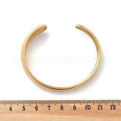 女性用304ステンレススチールカフバングル  18KGP本金メッキ  内径：2-1/4インチ（5.8cm）&nbsp;STAS-Z112-04G