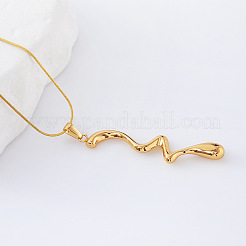 3Pcs Minimalist Stainless Steel Irregular Twisted Pendant Necklaces for Women&nbsp;PL8939