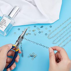 DIYブレスレットまたはネックレスジュエリー作成キット  真鍮製ハートリンクチェーン付き  亜鉛合金カニカン  鉄と真鍮の丸カン  ミックスカラー  6.5x4.5x0.3mm&nbsp;DIY-CA0002-57