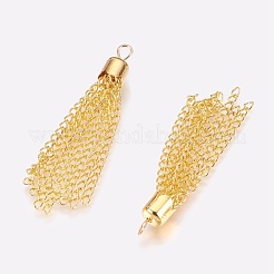 チェーンタッセルペンダント  鉄パーツ  ゴールドカラー  52x6.5mm&nbsp;X-IFIN-K038-01G