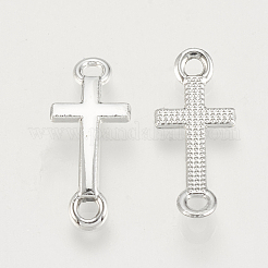 合金リンクコネクター  クロス  プラチナ  19.5x8x1.5mm  穴：2mm&nbsp;PALLOY-S110-15