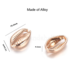 合金ビーズ  カウリーシェルシェイプ  ゴールドカラー  19.5x12.5x4.5mm&nbsp;PALLOY-CJ0004-02G
