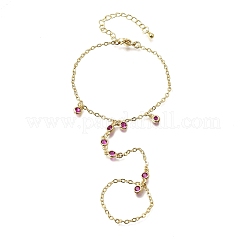 Brass Micro Pave Cubic Zirconia Mittens Bracelets&nbsp;BJEW-C156-01G-02