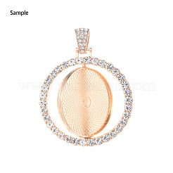 Alloy Pendant Cabochon Settings&nbsp;X-PALLOY-S107-005RG-RS
