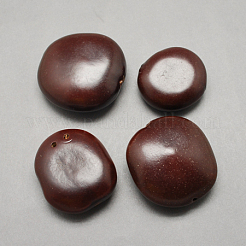 未染色＆天然木ビーズ  ココナッツブラウン  35~49x35~47x17~22mm  穴：3mm&nbsp;WOOD-Q007-5