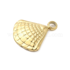 304ステンレススチールチャーム  シェルシェイプチャーム  ゴールドカラー  11x10x2mm  穴：1.5mm&nbsp;STAS-U023-11G