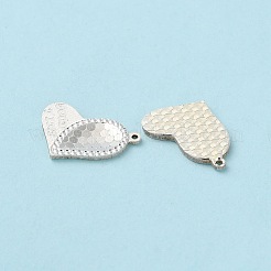925スターリングシルバーチャーム  楽しい時間を過ごしてください  バレンタインデーの  銀  9x14x1mm  穴：0.7mm&nbsp;STER-C004-07S