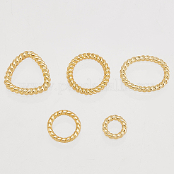 100個5スタイルの合金リンキングリング  ねじれた  リング/トライアングル/オーバル  ゴールドカラー  6~12x6~10.5x1~1.5mm  20個/スタイル&nbsp;FIND-AR0004-58