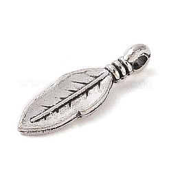 合金のチベット風チャーム  カドミウムフリー＆鉛フリー  羽  アンティークシルバー  16x5x3mm  穴：1.6mm  約3030個/1000g&nbsp;FIND-C060-059A-AS