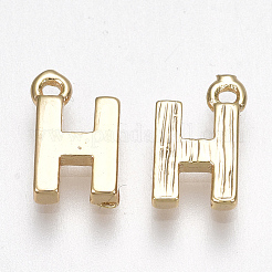 真鍮製チャーム  文字L  ニッケルフリー  18KGP本金メッキ  文字.h  8.5x5x1.5mm  穴：0.8mm&nbsp;LS-X-KK-S350-167H-G