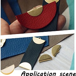 アイアン製カシメリボン止めエンドパーツ  ファン  プラチナ  12.5x20mm  穴：1.5x2.5mm&nbsp;IFIN-I026-02P-A