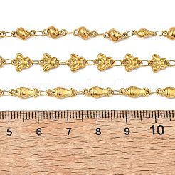 女性用304ステンレススチール製バタフライフィッシュ型リンクチェーンネックレス  ゴールドカラー  混合図形  15.83インチ（40.2cm）&nbsp;NJEW-JN06105