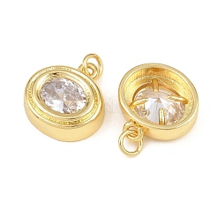 Brass Pave Clear Cubic Zirconia Pendants&nbsp;KK-CBA56EF-35A-G-01