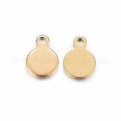 Ion Plating(IP) 304 Stainless Steel Stamping Blank Tag Charms&nbsp;STAS-H467-06G