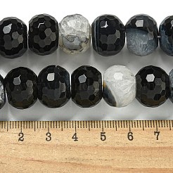 天然な瑪瑙クリスタルビーズ連売り  多面カット  ロンデル  染め＆加熱  16x12mm  穴：1.6mm  約33個/連  15.55''（39.5センチメートル）&nbsp;G-P546-B02-02