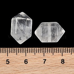 天然石クオーツクリスタルビーズ  水晶  多面カット  六角形の両端が尖った弾丸ビーズ  17~18x9~11x9~11mm  穴：1.5mm&nbsp;GG-CBA3EE1-01B