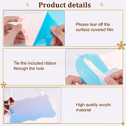 Wavy Rectangle Acrylic Blank Sign Pendant Decorations&nbsp;DIY-GA0006-40