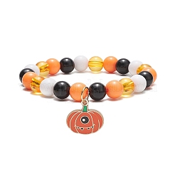 Acrylic Round Beaded Stretch Bracelet&nbsp;BJEW-JB09921