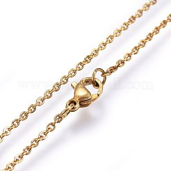 304ステンレススチールペンダントネックレス  カニカン付き  ムーン  ゴールドカラー  17.71インチ（45cm）&nbsp;X-NJEW-H488-16G