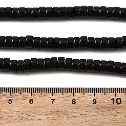天然石オブシディアンビーズ連売り  ディスク  ヒシビーズ  6~6.5x3~3.5mm  穴：0.8~1.2mm  約115~117個/連  14.96~15.16''（38~38.5センチメートル）&nbsp;G-M420-A08-01