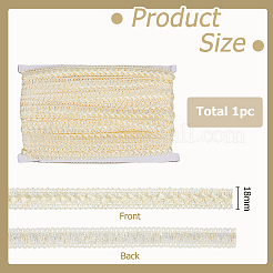 ポリエステルリボン  レースのトリム  洋服アクセサリー  ベージュ  3/4インチ（18mm）&nbsp;OCOR-WH0078-378A