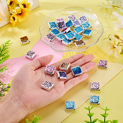 30Pcs UV Plating Printed Opaque Acrylic Beads&nbsp;OACR-TA0001-73C