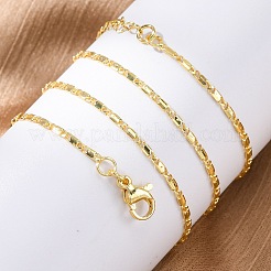 女性用真鍮リンクチェーンネックレス  304ステンレススチール製カニカン付き  ラックめっき  鉛フリー＆カドミウムフリー  長持ちメッキ  18KGP本金メッキ  17.72インチ（45cm）&nbsp;NJEW-D302-12G