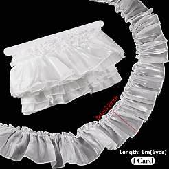 6mポリエステルレーストリム  洋服アクセサリー用  ホワイト  3-1/8インチ（80mm）  約6.56ヤード（6m）&nbsp;OCOR-PH0007-05