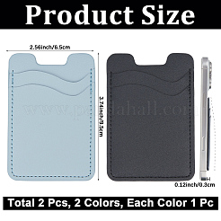 2Pcs 2 Colors Self-Adhesive PU Leather ID Card Holder&nbsp;AJEW-CN0007-49