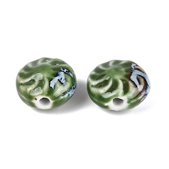 Windmill Spiral Pattern Vintage Handmade Porcelain Beads&nbsp;PORC-N013-19-06