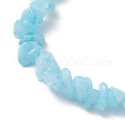 Electroplated Hexagon Prism Natural Quartz Chip Beaded Stretch Bracelets fo Women&nbsp;BJEW-JB10756-09