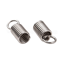 変色に強い304ステンレススチール製ターミネーター  コイルコードエンド  ステンレス鋼色  11x5mm  穴：3mm&nbsp;STAS-S028-14