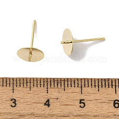 真鍮スタッドイヤリングを見つける  鉛フリー＆カドミウムフリー  ラウンド  24KGP本金メッキ  14x8mm  ピン：12x1mm＆1mm&nbsp;KK-K383-02E-G