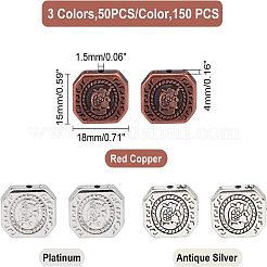 150個3スタイルccbプラスチックビーズ  長方形  ミックスカラー  15x18x4mm  穴：1.5mm&nbsp;CCB-FH0001-06