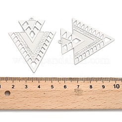 304 Stainless Steel Etched Metal Embellishments Pendants&nbsp;STAS-A113-02P