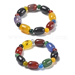 Natural Agate Bead Stretch Bracelets&nbsp;G-P570-01E