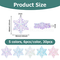 30Pcs 5 Colors AB Color Transparent Acrylic Chandelier Component Links&nbsp;TACR-HS0001-05