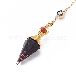 Resin Hexagonal Pointed Dowsing Pendulums(Brass Finding and Gemstone Inside)&nbsp;G-L521-A03
