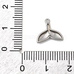 海洋生物をテーマにした304ステンレススチールチャーム  ステンレス鋼色  魚尾  11x11.5x1.5mm  穴：1mm&nbsp;STAS-Z179-40P-03A