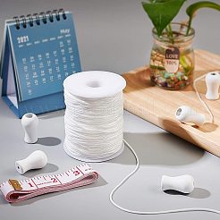 ジュエリーツールセット  ソフト巻尺付き  木製ハンギングボールブラインド小さなビーズ  ティアドロッププルエンドとナイロン糸  ホワイト  20x0.5mm&nbsp;TOOL-GA0001-09