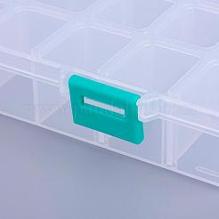 オーガナイザー収納プラスチックボックス  調整可能な仕切りボックス  長方形  ホワイト  21.8x11x3cm  コンパートメント：3x2.5センチメートル  24区画/ボックス&nbsp;CON-X0002-04