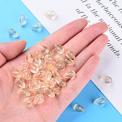 透明なアクリルビーズ  多面カット  ティアドロップ  ナバホホワイト  12x8mm  穴：1.5mm  約1338個/500g&nbsp;MACR-S373-59B-B10