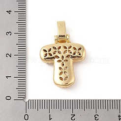 真鍮製マイクロパヴェキュービックジルコニアペンダント  18KGP本金メッキ  文字t  23.5x20x6mm  穴：5x3mm&nbsp;ZIRC-P121-01G-T
