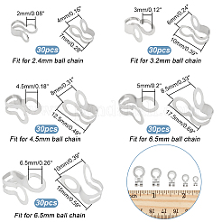 150個 5スタイル 304ステンレススチールボールチェーンコネクター  ステンレス鋼色  7~17.5x4~10mm  穴：2~6.5mm  2.4~6mmボールチェーンに適合  30個/スタイル&nbsp;STAS-NB0001-73