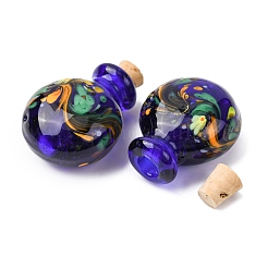 Handmade Lampwork Perfume Bottle Pendants&nbsp;LAMP-H072-01E