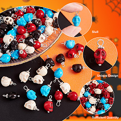 120Pcs 4 Colros Synthetic Turquoise Pendants&nbsp;G-AR0004-90