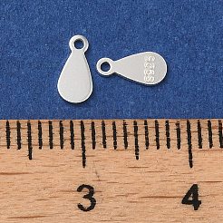 スターリングシルバー チェーン エクステンダー ドロップ 925 個  チェーンタブ  ティアドロップチャーム  s925スタンプあり  銀  7.5x3.5x0.5mm  穴：0.9mm  約142個/10g&nbsp;STER-G040-01A